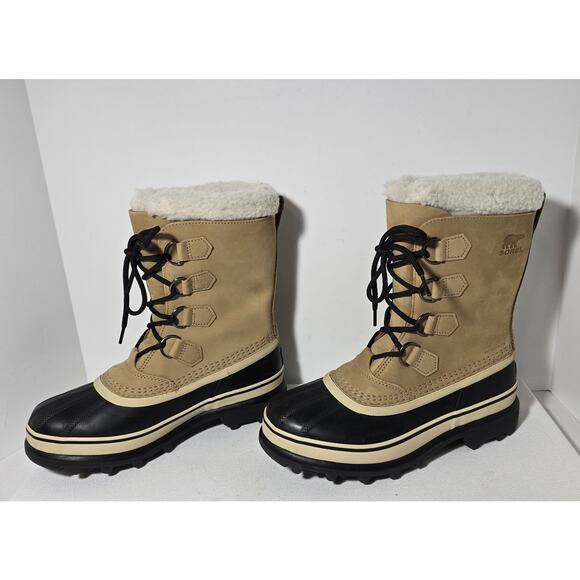 Sorel Caribou Women’s Waterproof Mid-Calf Snow Boots Buff Stone SZ US 7.5 - Picture 4 of 13